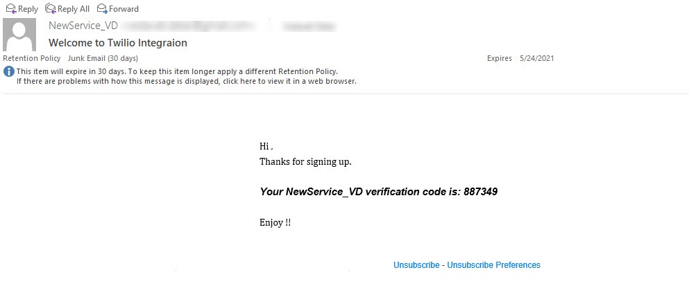 Twilio message sent to whatsaap number