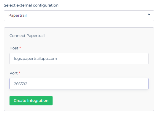 Papertrail Setup